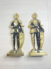 Vintage Set Of 2 Knights Brass Figurines Missing Swords Made In Japan picture