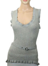 Roberto Cavalli Italy Women's Gray Cashmere Silk Knit Top Size 8 Retail $543 picture
