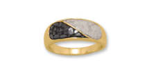 Split Black and White Diamond Chip Ring picture