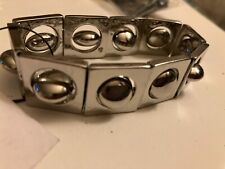 vintage estate CHICOS SILVER TONE STRETCH  bracelet WITH MOVING BEADS IN LINKS picture