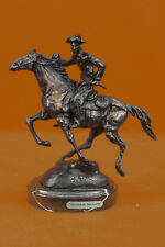 Rush Thomas Cowboy On Horse 100% Bronze Sculpture Art Deco Statue Figurine Deal picture
