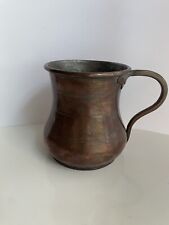 Antique Tinned Copper Mug - Hand Forged Hammered picture