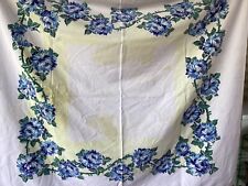 Vintage Tablecloth - Blue Hydrangeas Design 44