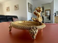 Vintage MIRELLA Trinket/Ring Dish Poodle Dog with Pearl Gold Tone VGC England picture