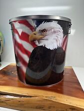 American Eagle Decorative Can Empty Tin Canister Liberty American Eagle Popcorn picture