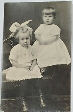 Rppc Darling Toddler Girls Large White Bow Victorian Button Up Boots Postcard U5 picture