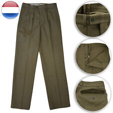 Wool 75% Dutch Army Trousers Pants Brown Khaki Dress Uniform Casual Retro Style picture