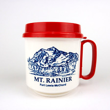 Vintage Mt Rainer Plastic Pedestal Mug Lid - Whirley USA - Fort Lewis McChord picture