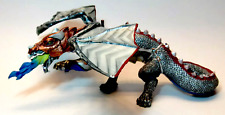 2007 Papo SIlver War Dragon w/ Multi-Color Flame Collectible Toy Excellent picture