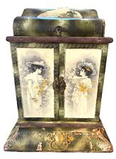 Antique Victorian Vanity Dresser Box Jewelry Makeup Draped picture
