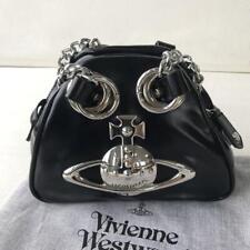 Vivienne Westwood leather big orb chain shoulder bag black New  picture