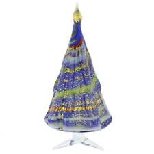 Glass Of Venice Murano Glass Christmas Tree Standing Sculpture - Blue and Gold. picture