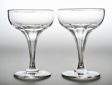 Rare Pair Champagne Coupes, Sophisticated Hollow Stems, Ca 1880 picture
