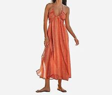 Cupshe Teen Girls Striped Ruffled Halter Maxi Dress Size XS Orange picture