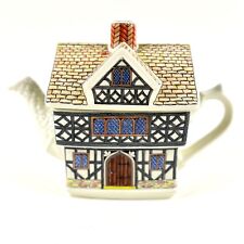 VTG English style Tudor house Tea Pot Lid Roof Figural Ceramic King Henry VII picture