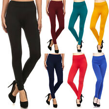 Womens FLEECE LINED LEGGINGS Thick Solid High Waisted Warm Winter Long Yoga Pant picture