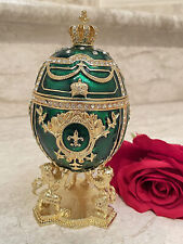 Stunning Handmade Green Faberge Egg Royal Fabergé Egg Russian Faberge HMDE picture
