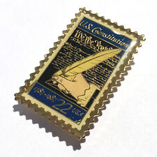 USPS Vintage 80s Signing of the Constitution 22c Stamp Collectible Enamel Pin picture