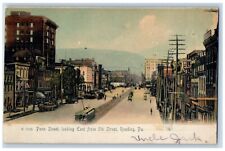 Reading Pennsylvania Postcard Penn Street Looking East 5th Streetcar Road c1905 picture