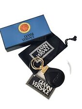 Gianni Versace Vintage Key Holder Patented Black Leather picture