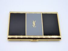 YVES SAINT LAURENT YSL Logo Vintage  Cigarette Holder Card Case Gold Black Gray picture