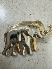 Lauren Conrad Silver And Gold Elephants Brooch Pin Marked LC On The Back picture