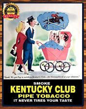 Smoke Kentucky Club Pipe Tobacco - Vintage - Metal Sign 11 x 14 picture