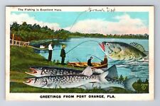 Port Orange FL-Florida, General Greetings, Humorous Fishing Vintage Postcard picture