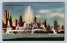 Chicago IL-Illinois, Buckingham Fountain, Grant Park, Antique, Vintage Postcard picture