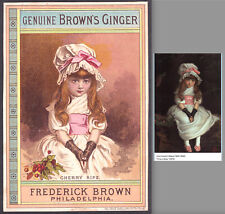 Cherry Ripe 1800's Lithograph 5x7 Browns Ginger Drink Tragic Death Ad Trade Card picture