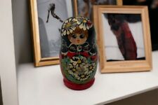 Vintage Russian Nesting Babushka Matryoshka Hand Paint Wooden Dolls Set 4 Easter picture