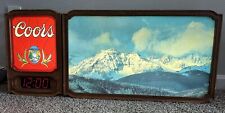 Rare Vintage 1981 Coors Lighted Back Bar Sign Clock Mountain Scene Beautiful picture