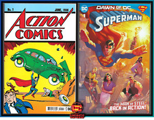 ACTION COMICS #1 FACSIMILE EDITION (2022) SUPERMAN #1 (2023) 1ST PRINT SET DC NM picture