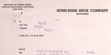 1939 NUNN-BUSH SHOE CO MILWAUKEE WALLS CLOTHING ORRVILLE  BILLHEAD INVOICE Z305 picture