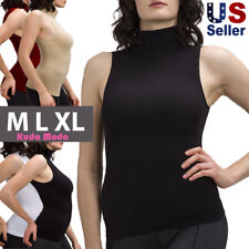 Women Sleeveless Mock Neck Turtleneck Body Shaping Slim Fitted Shirts Plus Size  picture