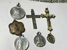 Collection of 7 Vintage   Christian  Medals & Crosses  picture