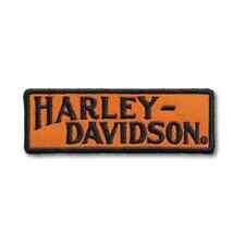 SMALL Harley Davidson ORANGE BADGE Sew on Patch 4 x 1.5  inch ( Pack of 2 Pcs ) picture