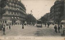 France 1910 Le Harve-Le Boulevard de Strasbourg Postcard 5c, 5c stamp Vintage picture