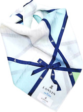 Lanvin en Bleu Japan Handkerchief Signature Ribbon +SIlver Logo-Cotton-50cm picture