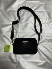 PRADA Shoulder Bag Pouch Novelty Black Polyester Ladies 12x19x5cm picture