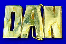 DAN - Custom Name cutout block letters 1978 Solid Brass Belt Buckle by Baron picture