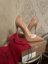 Christian Louboutin So Kate 120mm Nude Patent Pointed-Toe Pump NIB Size 38 picture