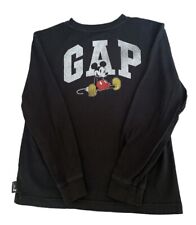 Gap Disney Mickey Tee Arch Logo True Black Long Sleeve Crewneck Boys Large picture
