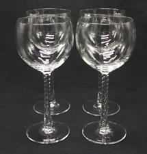 Twisted Spiral Stem Wine Glasses Set of 4 Clear Barware picture