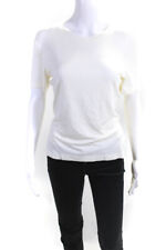 St. John Caviar Womens Round Neck Shimmering T-Shirt Top Blouse White Size Small picture