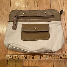 Chloe Canvas Brown Costmetic Bag Clutch picture