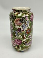 Art Deco Crown Ducal Ware Chintz Vase Parrot & Flowers 4.5” picture