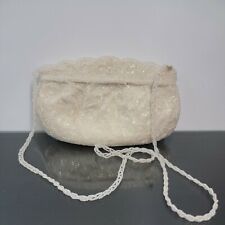 Vintage La Regale Handmade Beaded Pearlized White Purse Cocktail Clutch picture