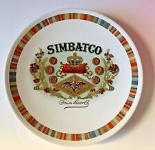 Pottery Barn Fireside Club Simbatco Salad Plate Bat & Crown Cigar Box Label 8