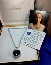J.Peterman Co. Titanic Necklace HEART OF THE OCEAN Blue w/White Crystals Box COA picture